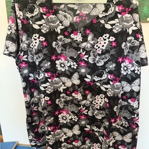 Floral Butterfly Print Women's Top